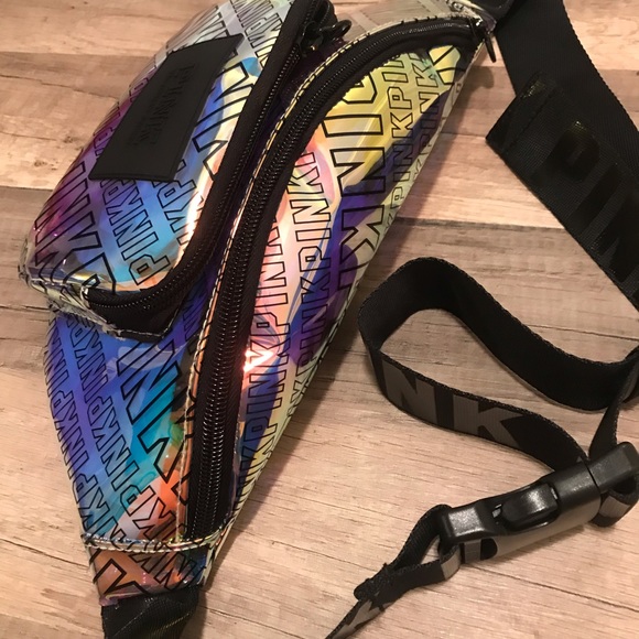 LAST 1 🔥 VS PINK iridescent Bum Bag Logo Fanny - Picture 4 of 6